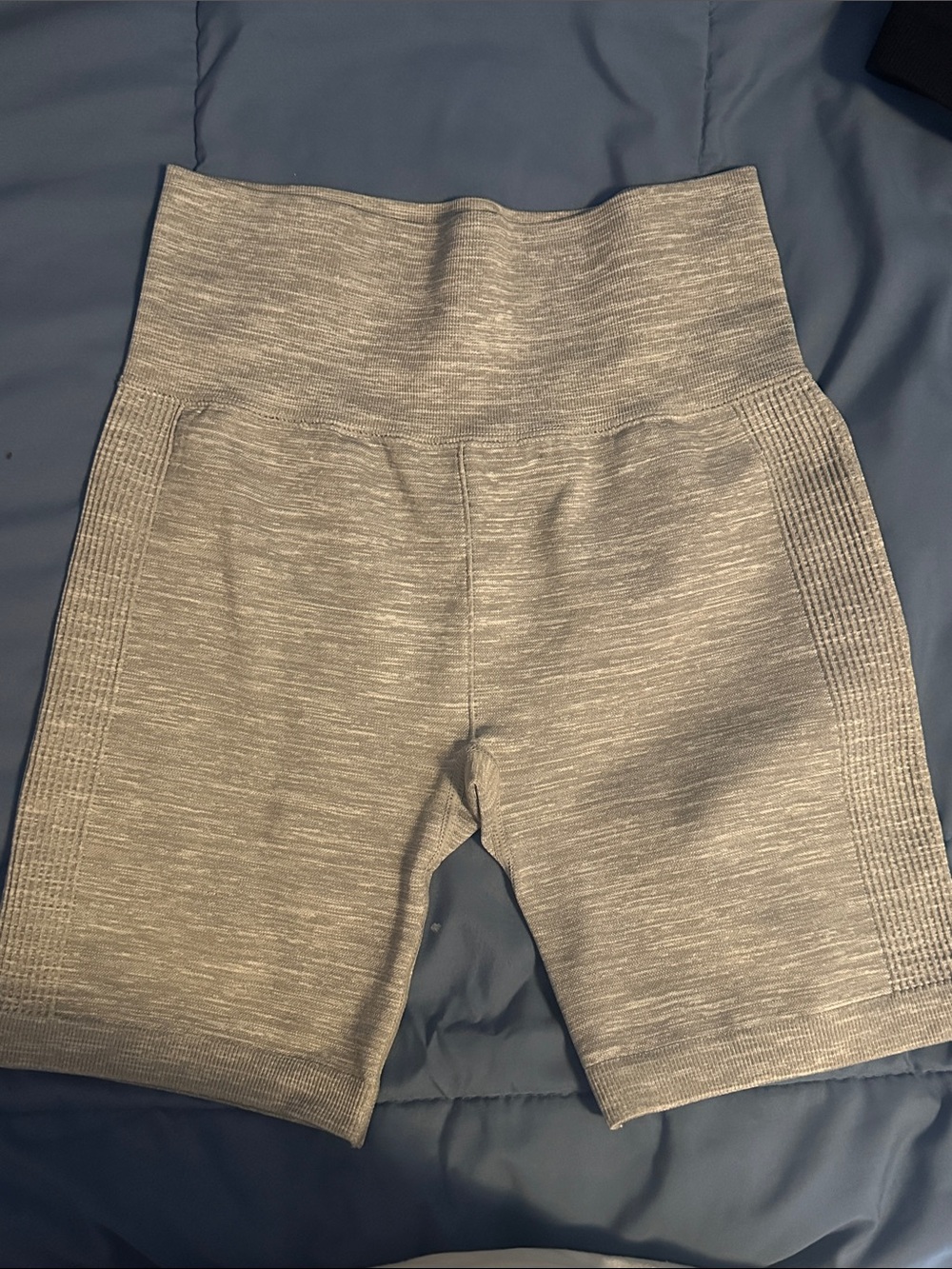 SHEIN Light Heather Gray High-Waist Seamless Bike Shorts